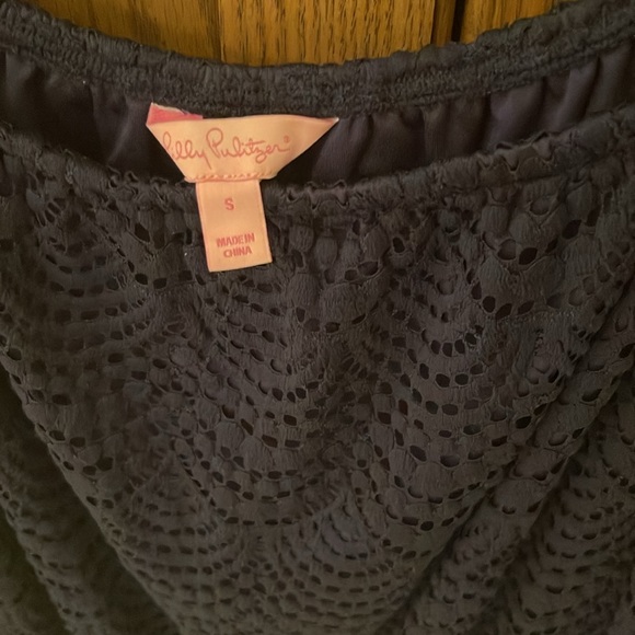 Lilly Pulitzer Lana Skort Romper Size S True Navy Scalloped Shell Lace EUC - Picture 4 of 13